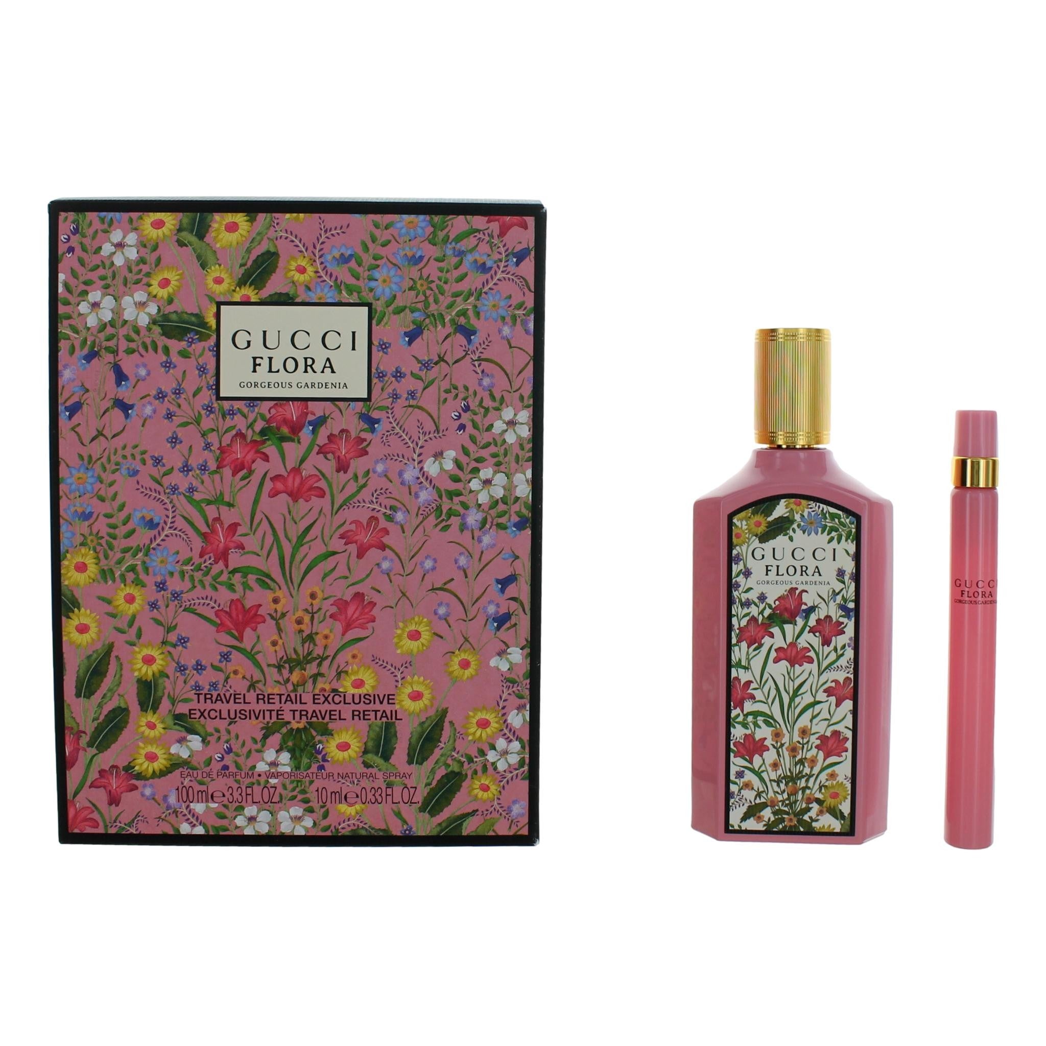 Bottle of Flora Gorgeous Gardenia by Gucci, 2 Piece Gift Set for Women